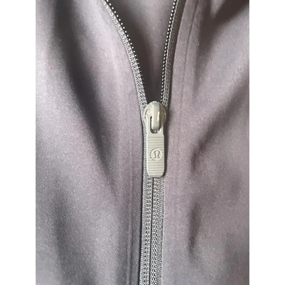 Lululemon Scuba Oversized Bomber Full Zip Jacket Back Spellout Logo NAVY